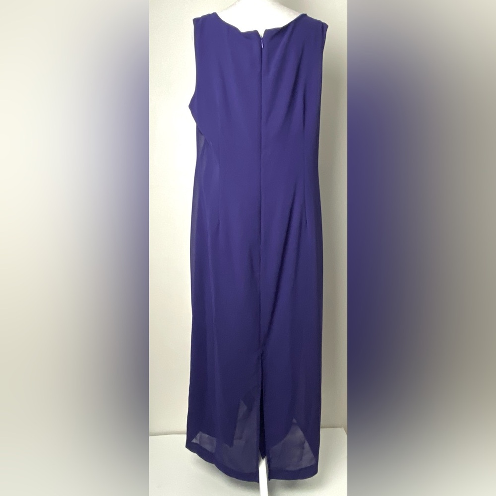 VTG 90’s Karin Stevens Red Hat Purple Lined Maxi Dress Size 16 - Picture 5 of 13